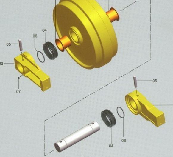 Figure 2. Excavator Track Idler Assembly